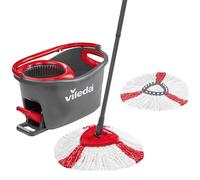 Vileda EasyWring & Clean Komplett Set + Turbo Ersatzbezug EWC-Juego Completo de Caja y Repuesto, Metal, Rojo y Gris, 48,6 x 29,6 cm