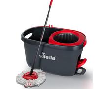 Vileda Turbo Set de Fregona con Cubo, Escurridor de Pedal y Microfibra | Palo telescópico | Cabezal de microfibra | Escurridor giratorio 360° | Apto para todo tipo de suelos duros