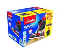 Vileda - UltraMax Sensitive Spécial Parquet - Kit complet Balai à Plat Microfibre + Seau-Essoreur