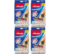 Vileda Ultramax Ultramax - Juego de 4 Fundas de Repuesto para mopa Ultramat, Microfibra, para Todos los Suelos Duros, Apto para lavadoras, Paquete de Ahorro de 4 Unidades