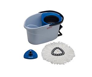 Vileda UltraSpin Mini Kit, Mopa giratoria con sistema de cubo para limpieza profesional de pisos de cocina