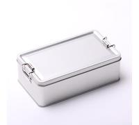 Vilgftyiet 1 lata de almacenamiento de metal con tapas, recipientes rectangulares de hojalata, caja pequeña de lata para joyas de monedas de caramelo (S)