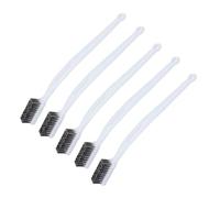 Vilgftyiet 5 cepillos de alambre de acero con mango de plástico blanco para limpieza de automóviles y reparación de automóviles