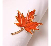 Vilgftyiet 6 servilleteros de arce para hojas de aleación para decoración de mesa de comedor, color naranja, 4,5 x 4,5 cm A