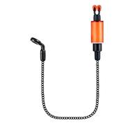 Vilgftyiet Alarma de mordida de pesca de carpas de estilo europeo con clip de línea ajustable, cámara de caña brillante y cadena suave flexible para pesca nocturna, tubo grueso, rojo