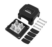 Vilgftyiet Bloque de distribución de energía de barra de bus M10 de 48 V 400 A con 8 terminales para sistemas eléctricos resistentes de automóviles, RV, marina, camión y barco (negro)