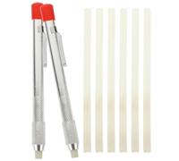 Vilgftyiet Bolígrafo de esteatita para soldadura y metalurgia, herramienta de marcado de talco recargable con soporte de cobre, incluye 2 bolígrafos + 6 recambios, ligero y portátil para uso