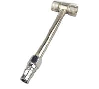 Vilgftyiet Boquilla de aire de doble cabezal con conector tipo T para inflador de neumáticos de coche, motocicleta y bicicleta, construcción totalmente metálica con manguera flexible de alta presión