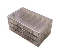 Vilgftyiet Caja de almacenamiento de joyas con gran capacidad y compartimento multicapa para aretes, organizador acrílico para collares y accesorios, 3er piso, color gris