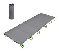 Vilgftyiet Cama plegable portátil para acampar al aire libre, aleación de aluminio, para una sola persona, cuna de viaje, ultraligera, para senderismo, montañismo (verde)