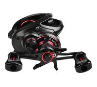 Vilgftyiet Carrete de cebo de 8 kg de arrastre máximo 7.2:1, relación de transmisión con 5+1BB y alarma de descarga, compatible con líneas de pesca estándar, color negro