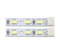 Vilgftyiet Compatible con barra de luz de refrigerador Haier 0064001874, 2 paneles de tira LED FR-4, reemplazo de lámpara interior de refrigerador de alto brillo, pieza de electrodomésticos de jardín