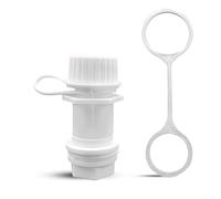 Vilgftyiet Conjunto de drenaje roscado a prueba de fugas para enfriadores Igloo de 50 a 165 cuartos de galón, repuesto de polipropileno con tapa atada, junta de goma y tuerca de plástico (1 juego)