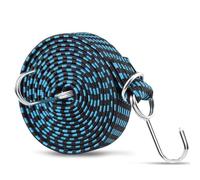 Vilgftyiet Cuerda tensora elástica para bicicleta de 4 m con hebilla de metal para carga de bicicleta, cuerda segura de látex y nailon, 400 cm de largo x 3 cm de ancho, color negro