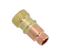 Vilgftyiet Cuerpo de mandril de latón para conector de lente de gas Stubby con malla, compatible con antorchas TIG WP-17 / WP-18 / WP-26, 14 x 28,1 mm, acabado dorado (17CB20G 2,4 mm)