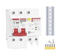 Vilgftyiet Dispositivo de corriente residual 2P tipo A, disparo de fuga de 30 mA, protección contra flash, pararrayos de sobretensión, seguridad eléctrica del hogar, 120 V 240 V CA (30 A)