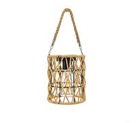 Vilgftyiet Farol solar colgante de ratán para jardín, IP65 impermeable para decoración al aire libre, lámpara cálida automática del atardecer al amanecer para patio, camino, 20 cm, tono marrón