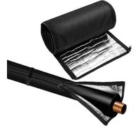Vilgftyiet Funda aislante de tubería de cobre HVAC de larga duración, cubierta impermeable Oxford 600D con cremallera, 183 x 26 cm, color negro