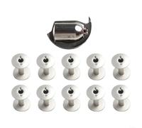Vilgftyiet Gancho de lanzadera y 10 bobinas para Durkopp Adler 203 204 205 266 366, para Seiko CH-2B 6B 7B 8B, Consew 2050 751R 754R 756R 757R 758R 759R, 441, FERDCO 2020 Sewing Piezas de la máquina
