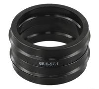 Vilgftyiet Juego de 4 anillos centrados para cubo de rueda de coche de 66,6 mm a 57,1 mm, juego de espaciadores de plástico negro para una mejor estabilidad y una experiencia de conducción más suave