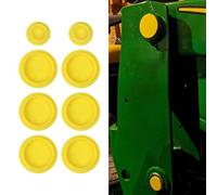 Vilgftyiet Juego de 8 tapas de grasa para John Deere 1023E, 1025R, 2025R Compact Tractor, cubiertas de plástico ABS amarillo Zerk