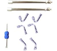 Vilgftyiet Juego de 9 varillas de extensión de latón para inflador de neumáticos, adaptador de conector de aire de metal con múltiples ángulos y longitudes para válvulas de neumáticos de coche y