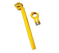 Vilgftyiet Juego de tija y vástago de aleación de aluminio para bicicleta de montaña, 27,2 mm, 31,6 mm x 300 mm, 350 mm, dorado/negro