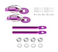 Vilgftyiet Kit de bloqueo de capó de aleación de aluminio con pines para afinación de coche, asegura el compartimento del motor, negro, plateado, azul, dorado, rojo, morado