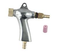 Vilgftyiet Kit de herramientas de chorro de arena con 5 boquillas de cerámica para arena de aire y chorro, caja de mano de latón compatible con cuentas de vidrio y sílice MediaB