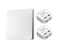 Vilgftyiet Kit de interruptor de luz inalámbrico con instalación remota sin cableado, eficiencia energética para el hogar u oficina, señal fuerte, impermeable, transmisión de larga distancia (B)