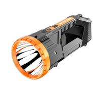 Vilgftyiet Linterna LED con carga solar y recargable por USB, luz de trabajo de largo alcance para camping y senderismo, luz de búsqueda de plástico ABS, 11 x 11 x 24 cm, compatible con uso en