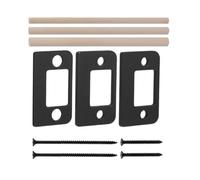 Vilgftyiet Paquete de 3 placas de acero inoxidable para puerta | Refuerza las cerraduras de las puertas y corrige la alineación del pestillo con tres placas de acero inoxidable.