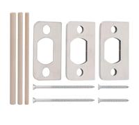 Vilgftyiet Paquete de 3 placas de acero inoxidable para puerta | Refuerza las cerraduras de las puertas y corrige la alineación del pestillo con tres placas de acero inoxidable.
