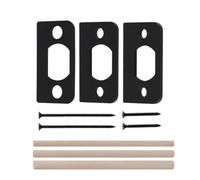 Vilgftyiet Paquete de 3 placas de acero inoxidable para puerta | Refuerza las cerraduras de las puertas y corrige la alineación del pestillo con tres placas de acero inoxidable.