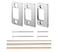 Vilgftyiet Paquete de 3 placas de acero inoxidable para puerta | Refuerza las cerraduras de las puertas y corrige la alineación del pestillo con tres placas de acero inoxidable.