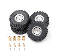 Vilgftyiet Paquete de 4 neumáticos RC Crawler de 1 pulgada con acoplador extendido para modelos Traxxas TRX4M, Bronco, Defender y SCX24 a escala 1/18, construcción de ABS y aluminio, negro/rojo