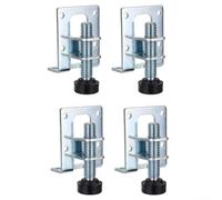 Vilgftyiet Patas niveladoras ajustables para muebles, paquete de 4, niveladores de gabinete de servicio con soporte en L para suelos irregulares, ajustadores de altura en tono plateado de 0 a 2,5 cm