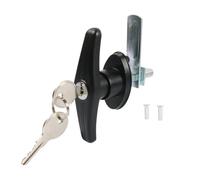 Vilgftyiet Pestillo con mango en T de bloqueo con llave para carcasas de camiones, caravanas y remolques, aleación de zinc resistente, bloqueo de leva resistente al óxido con 2 llaves (juego izquierdo