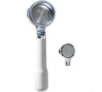 Vilgftyiet Portafiltro sin fondo de acero inoxidable de 58 mm para máquina de espresso, soporte de filtro desnudo con cesta doble y base plana, herramienta de café profesional (C)
