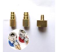 Vilgftyiet R134A - Juego de adaptadores de aire acondicionado, kit de conversión de latón de 3 piezas para rosca SAE de 21.8 a 1/4 pulgadas, incluye botella, LP y conectores de CA HD con sellos