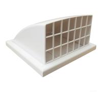 Vilgftyiet Rejilla de ventilación biselada de PVC resistente a la intemperie para extractor de cocina, cubierta cuadrada de plástico para bloquear el viento, la lluvia y los insectos, color blanco