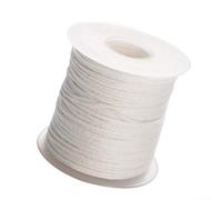 Vilgftyiet Rollo de vela de algodón de 200 pies, color blanco para hilo trenzado para hacer velas, suministros de fabricación de velas, bajo humo, combustión limpia, llama limpia, longitud