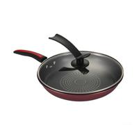 Vilgftyiet Sartén antiadherente de hierro de 28 x 28 cm, wok sin humo para cocinar huevos de carne, sartén de cocina de dispersión uniforme del calor, compatible con estufa de gas de inducción, negro