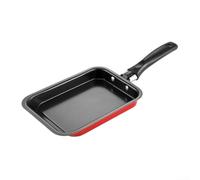 Vilgftyiet Sartén japonesa para tortilla con espátula, sartén antiadherente para huevos Tamagoyaki para cocinar tortillas enrolladas, acero al carbono para mini sartén para freír para cocina, rojo
