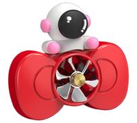 Vilgftyiet Soporte para rejilla de ventilación de coche, difusor de aromaterapia con dispositivo de hoja giratoria y diseño de astronauta, color rojo rosa