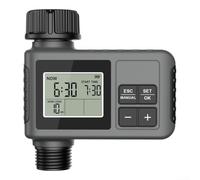 Vilgftyiet Temporizador automático de agua para riego de jardín, controlador inteligente con pantalla LCD, retraso de lluvia y bloqueo infantil, sistema de aspersor impermeable IP55, rosca BSPT