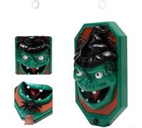 Vilgftyiet Timbre eléctrico de Halloween con sonido de luz de figura de | Construcción de plástico con ojos brillantes, sonidos aterradores y sorpresa emergente para fiestas de Halloween y decoración