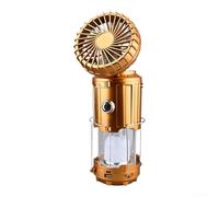 Vilgftyiet Ventilador solar portátil con carga USB, linterna LED recargable para acampar y banco de energía para teléfono, lámpara colgante plegable para tienda de campaña, senderismo, plata (1)