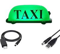 VILIERY Luz De Señal De TAXI Para Techo De Coche, Luces De TAXI Recargables, Iluminación De TAXI Impermeable Sellada Con Base Magnética, Luz De Señal De TAXI AZUL/ROSA/VERDE/BLANCO (GREEN)