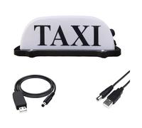 VILIERY Luz De Señal De TAXI Para Techo De Coche, Luces De TAXI Recargables, Iluminación De TAXI Impermeable Sellada Con Base Magnética, Luz De Señal De TAXI AZUL/ROSA/VERDE/BLANCO (WHITE)